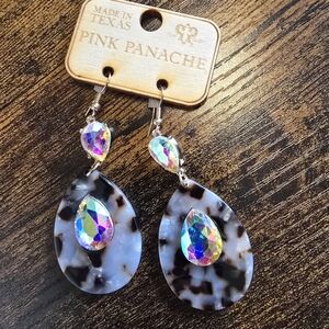 Pink Panache Tortoise Shell Teardrop Earrings